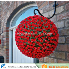 alibaba china supplier artificial topiary hanging flower ball for garden decoration